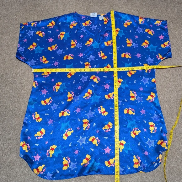 Vintage Disney Pooh Night Gown Stars Blue Pajama Shirt Womens XL - Picture 6 of 6